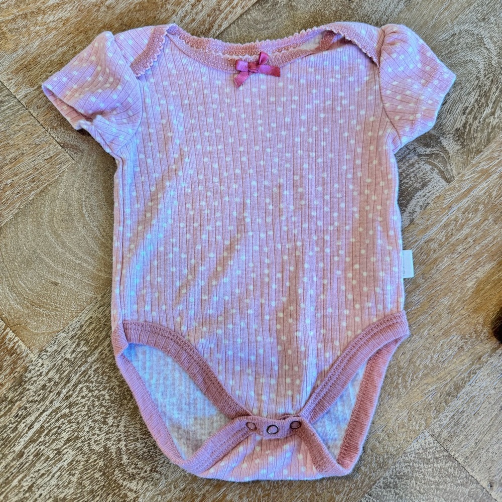 Tahari Baby Onesie Polka dot bodysuit